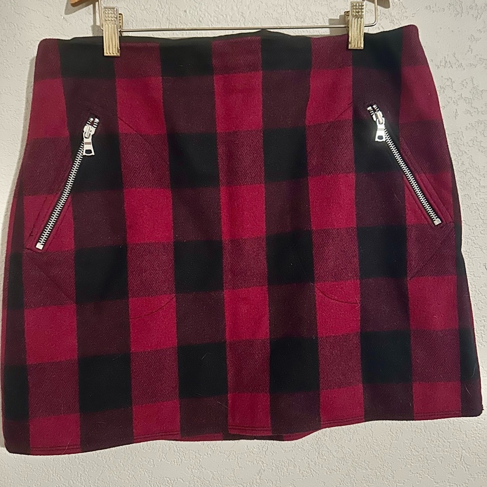 EUC Rachel Greene-inspired Wool Check Miniskirt
